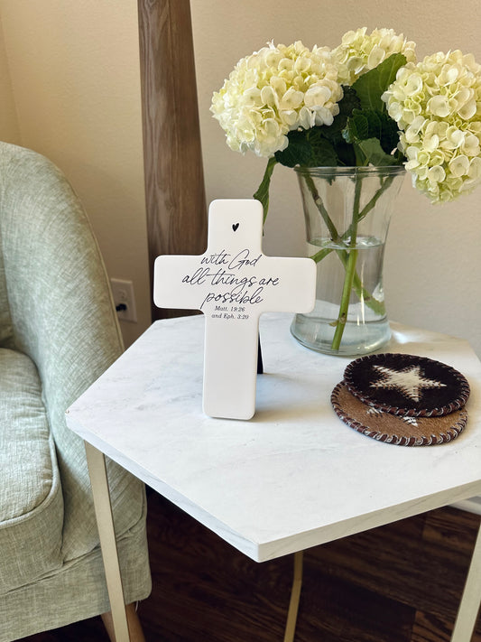 Standing Cross - Matt. 19:26 & Eph. 3:20